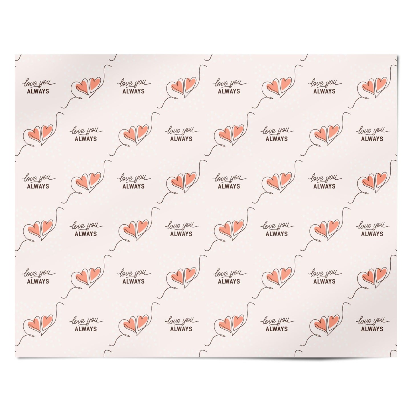 Love You Always Balloon Heart Personalised Wrapping Paper Alternative