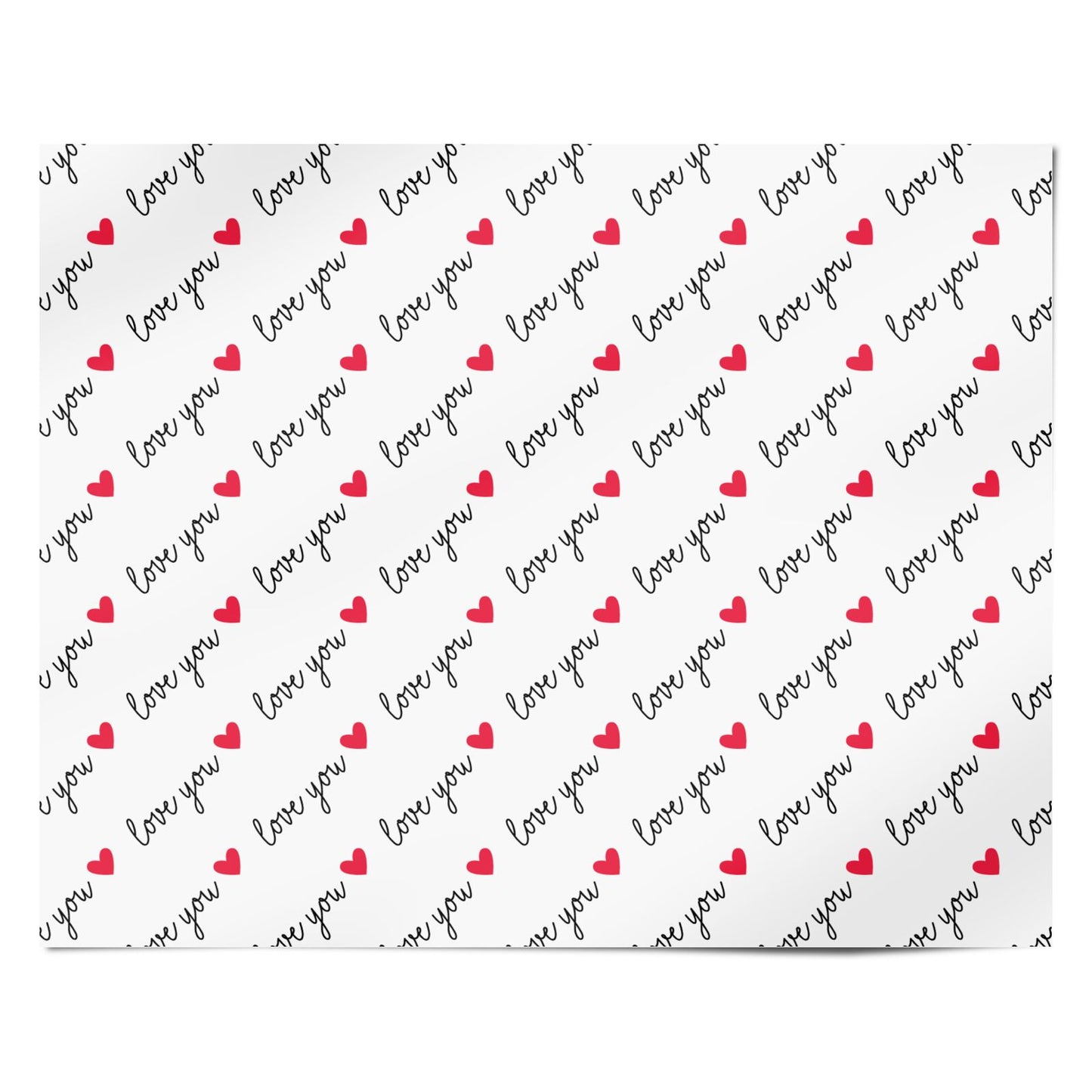 Love You Heart Pattern Personalised Wrapping Paper Alternative