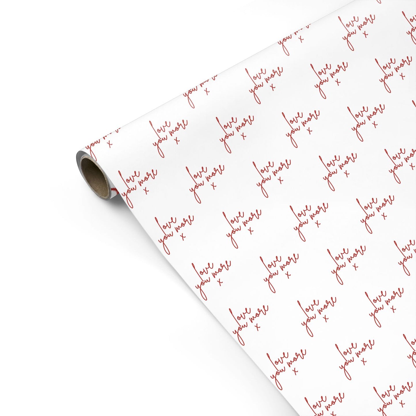 Love You More Handwritten Personalised Gift Wrap