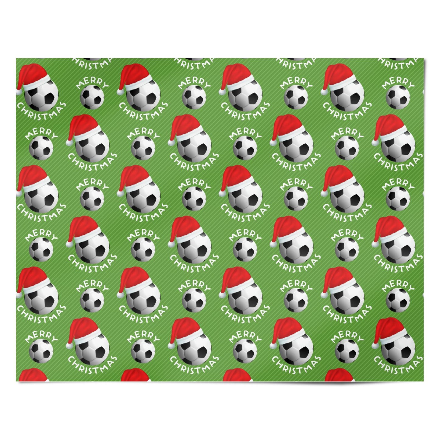 Merry Christmas Football Santa Hat Personalised Wrapping Paper Alternative