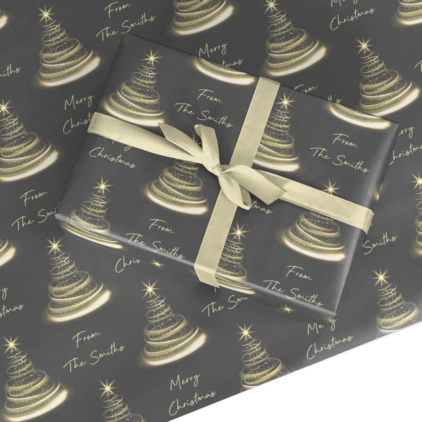 Merry Christmas Personalised Tree Custom Wrapping Paper