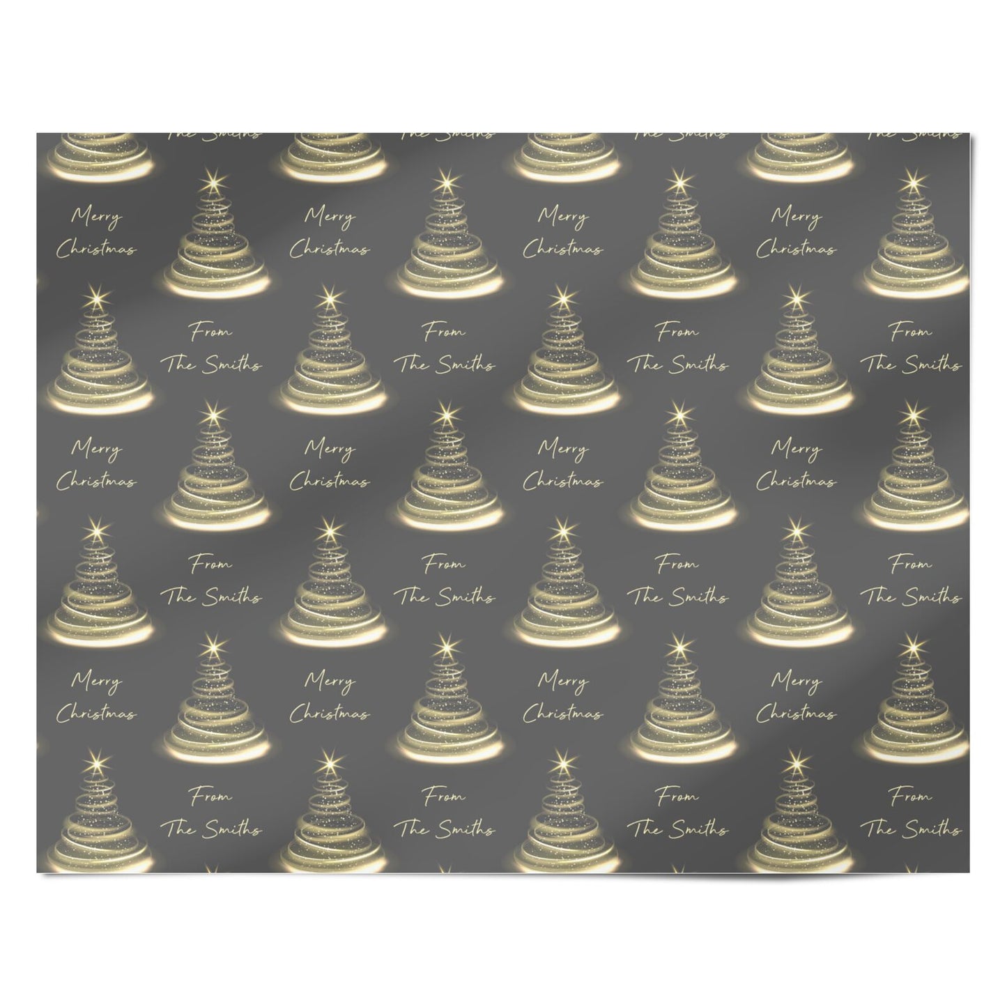 Merry Christmas Personalised Tree Personalised Wrapping Paper Alternative