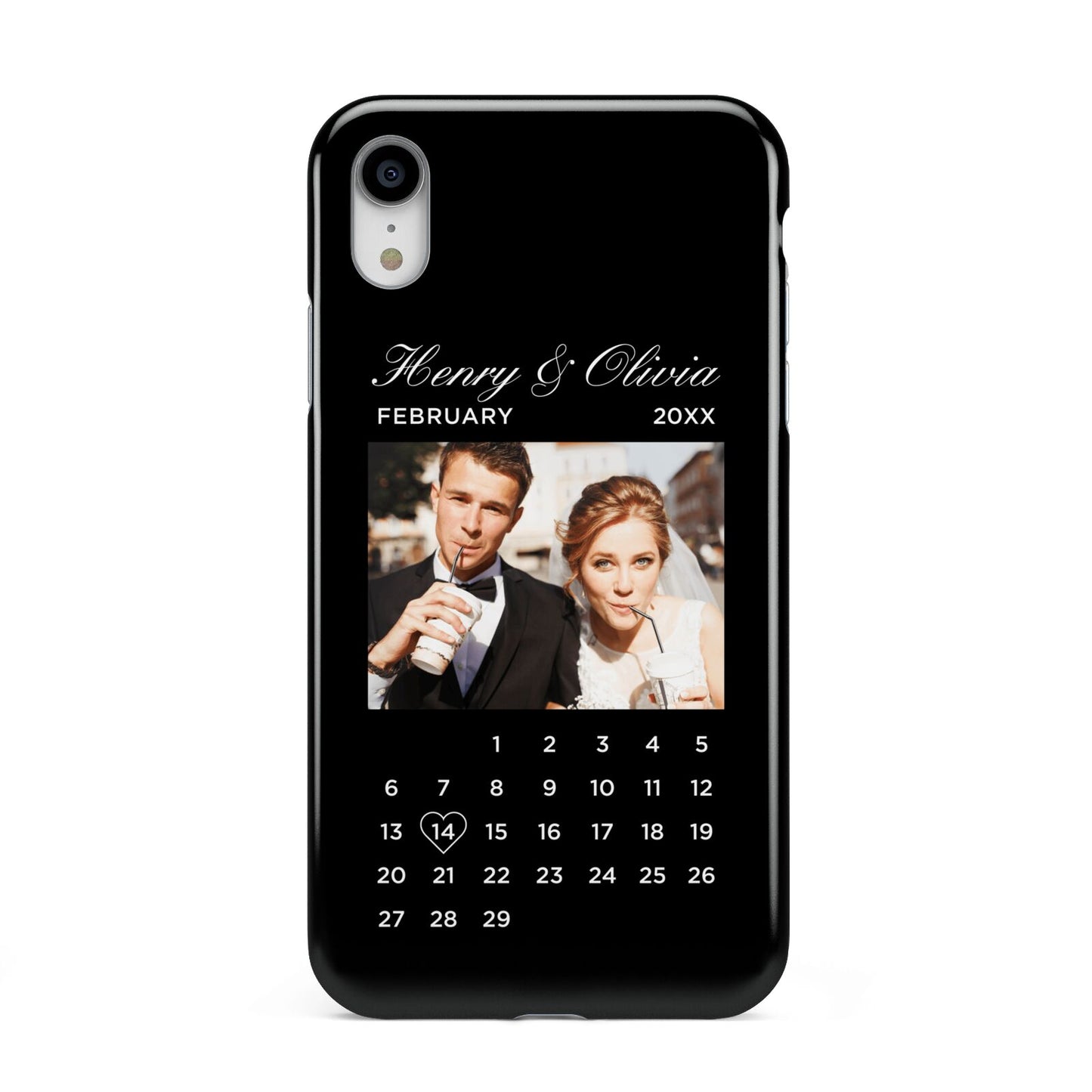 Milestone Date Personalised Photo Apple iPhone XR White 3D Tough Case