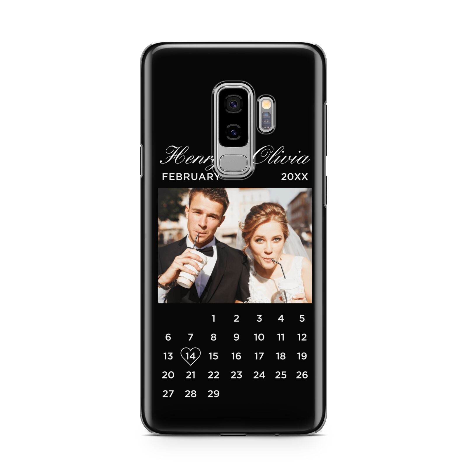 Milestone Date Personalised Photo Samsung Galaxy S9 Plus Case on Silver phone