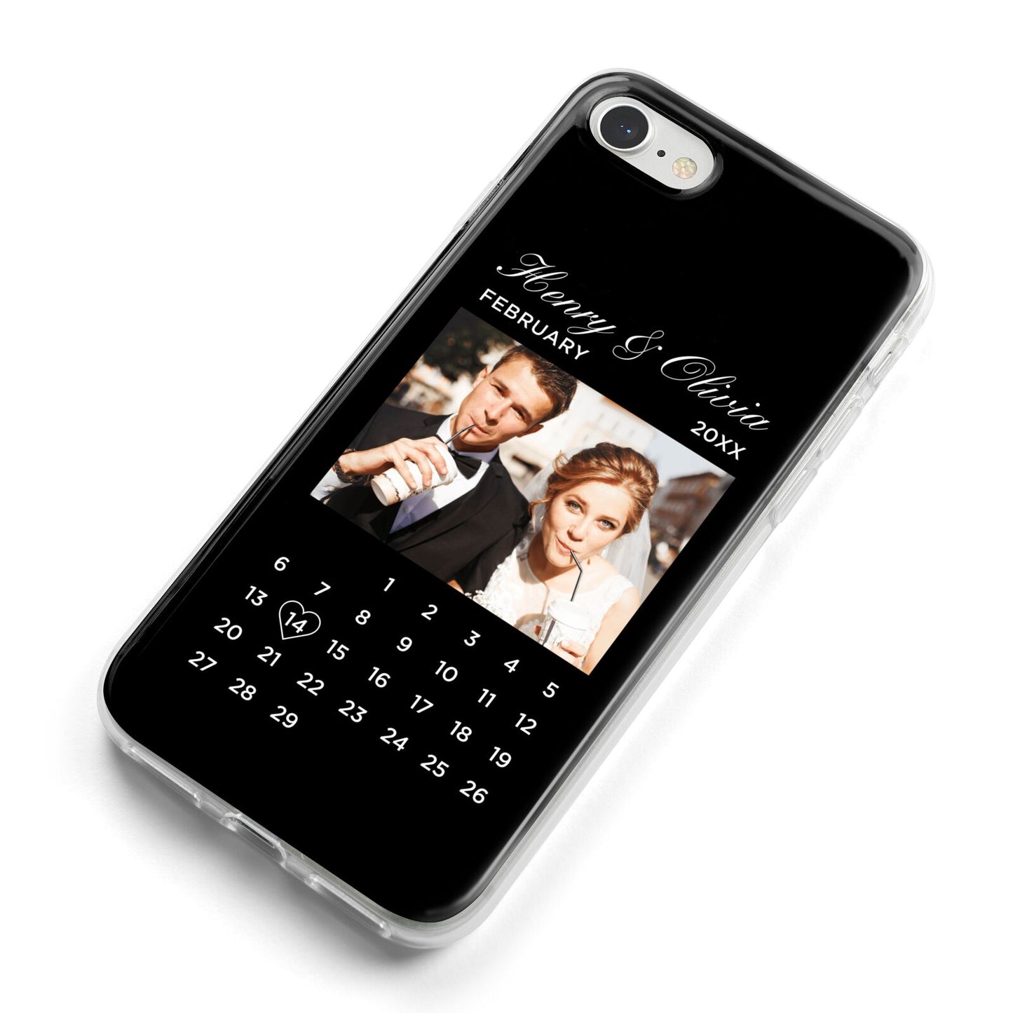 Milestone Date Personalised Photo iPhone 8 Bumper Case on Silver iPhone Alternative Image