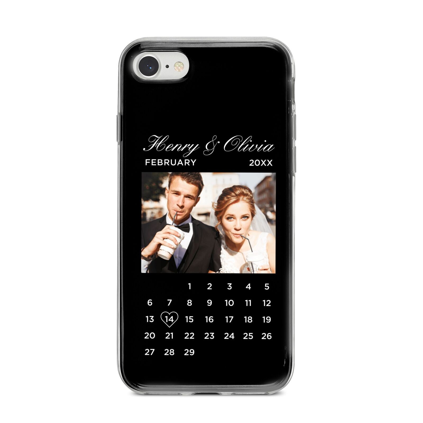 Milestone Date Personalised Photo iPhone 8 Bumper Case on Silver iPhone