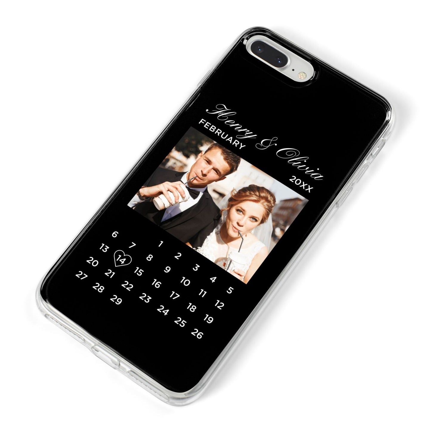 Milestone Date Personalised Photo iPhone 8 Plus Bumper Case on Silver iPhone Alternative Image