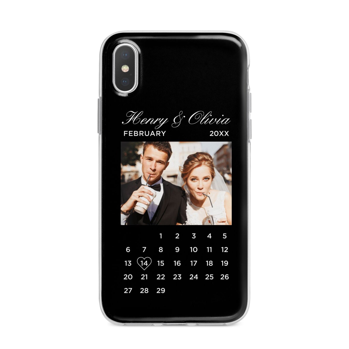 Milestone Date Personalised Photo iPhone X Bumper Case on Silver iPhone Alternative Image 1