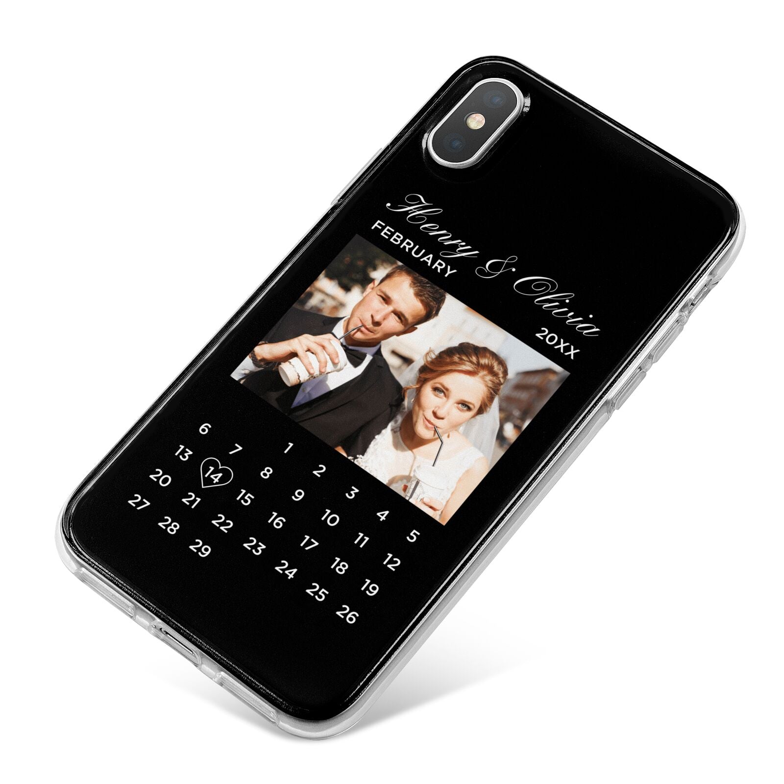 Milestone Date Personalised Photo iPhone X Bumper Case on Silver iPhone