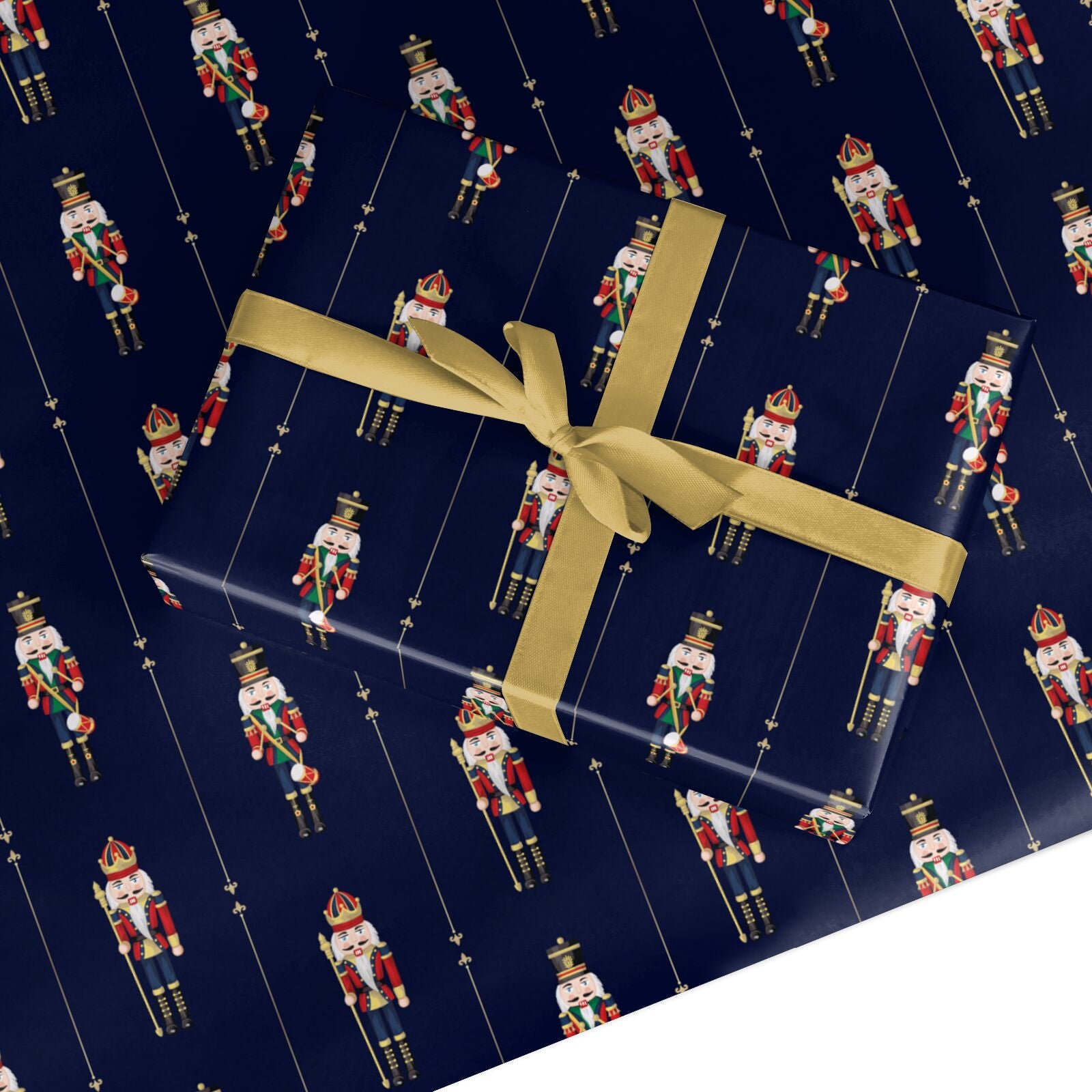 Navy Blue Nutcracker Custom Wrapping Paper