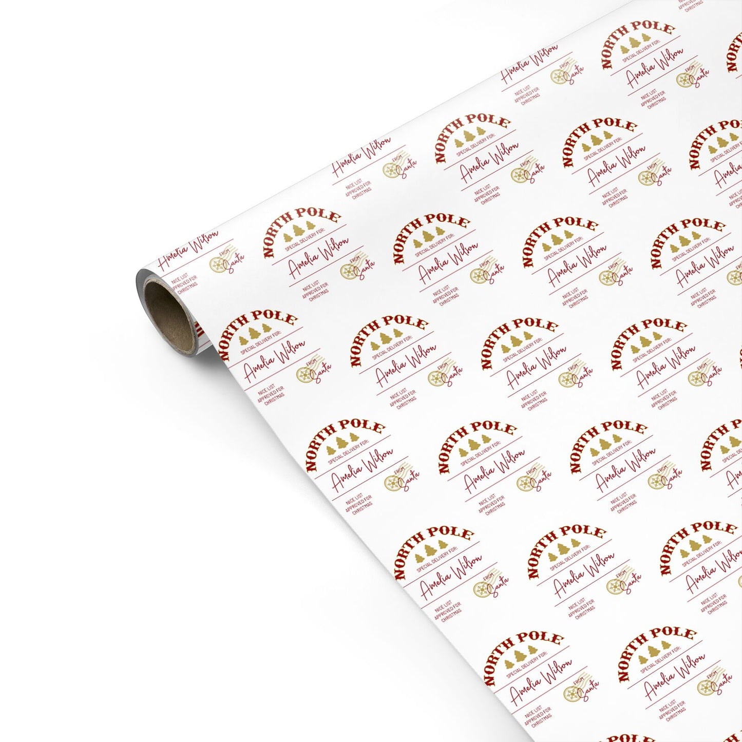 North Pole Custom Personalised Gift Wrap