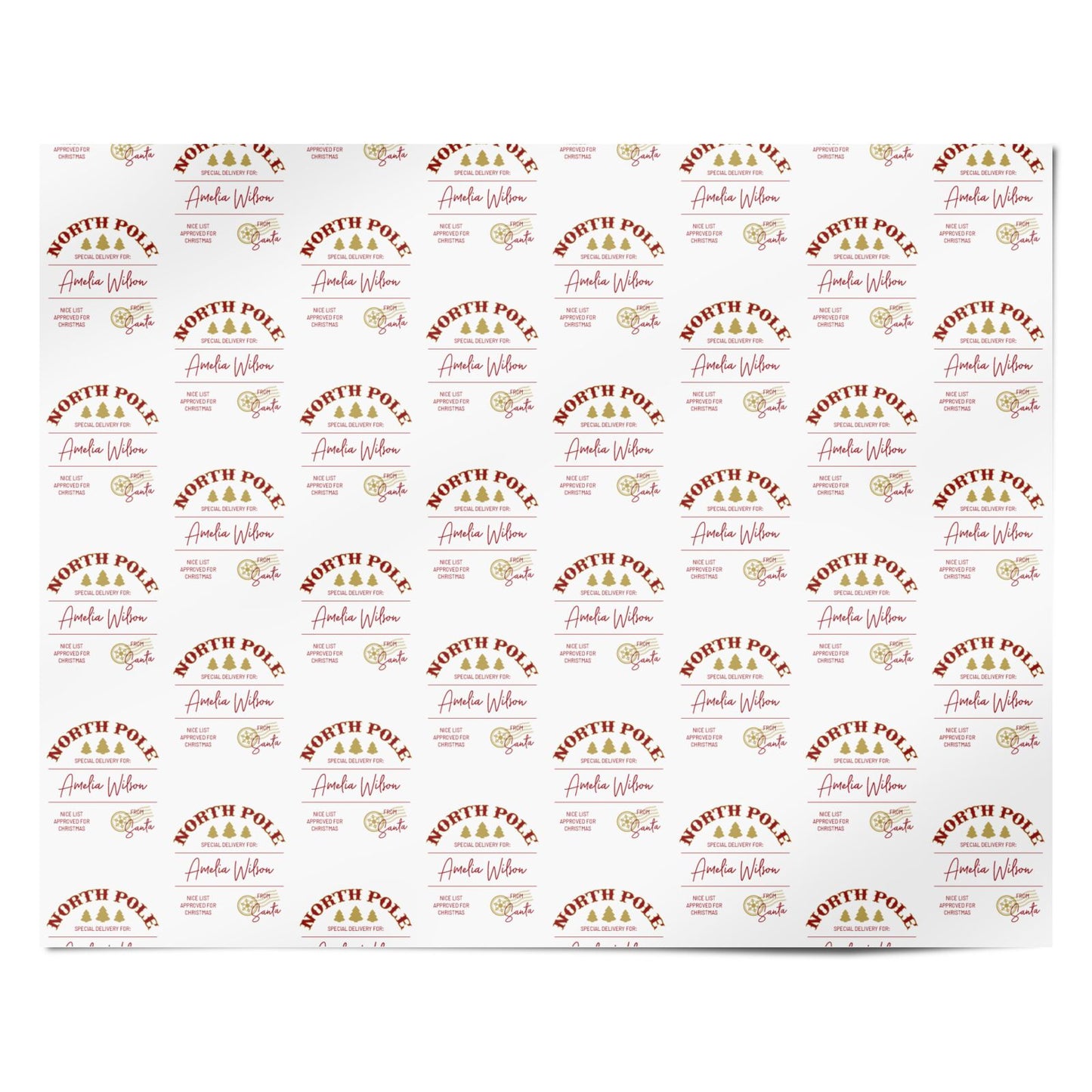 North Pole Custom Personalised Wrapping Paper Alternative