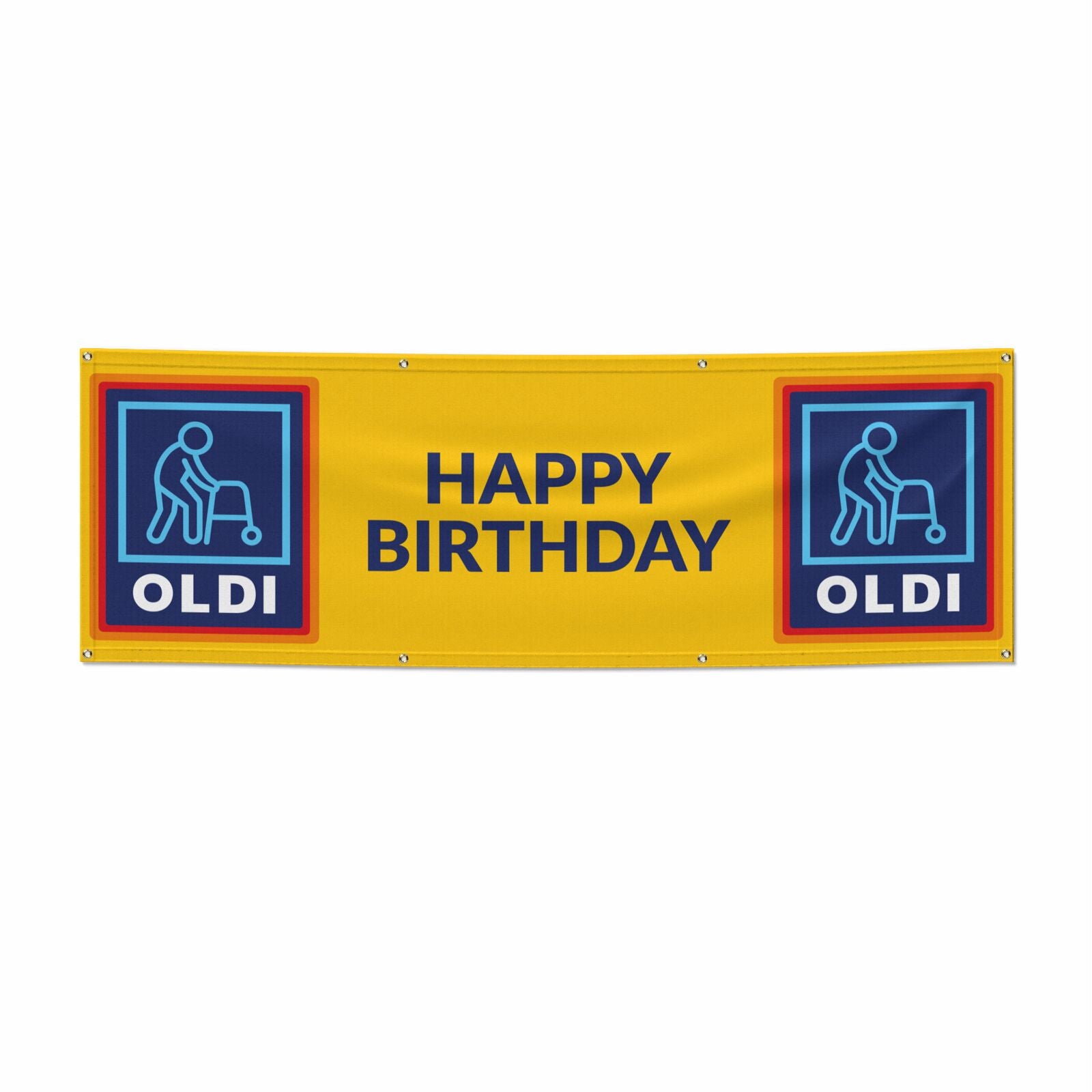 Oldi Funny Birthday 6x2 Vinly Banner with Grommets