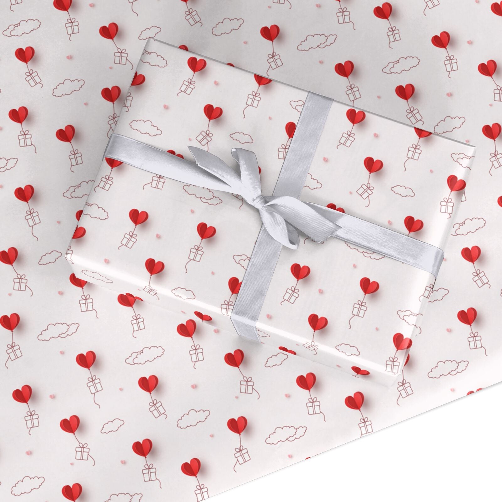 Paper Heart Balloon Custom Wrapping Paper