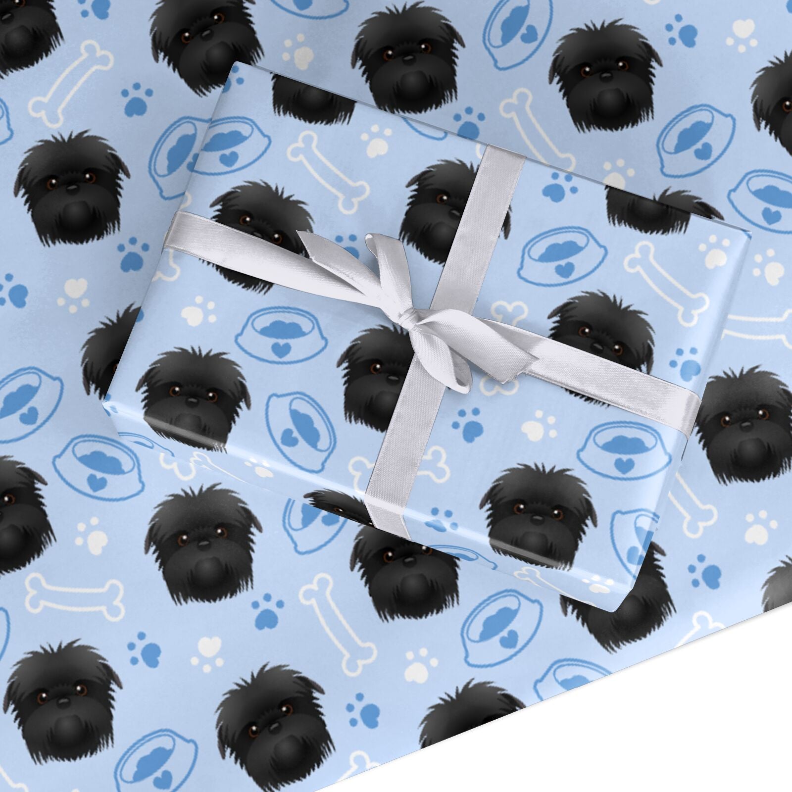 Personalised Affenpinscher Blue Custom Wrapping Paper