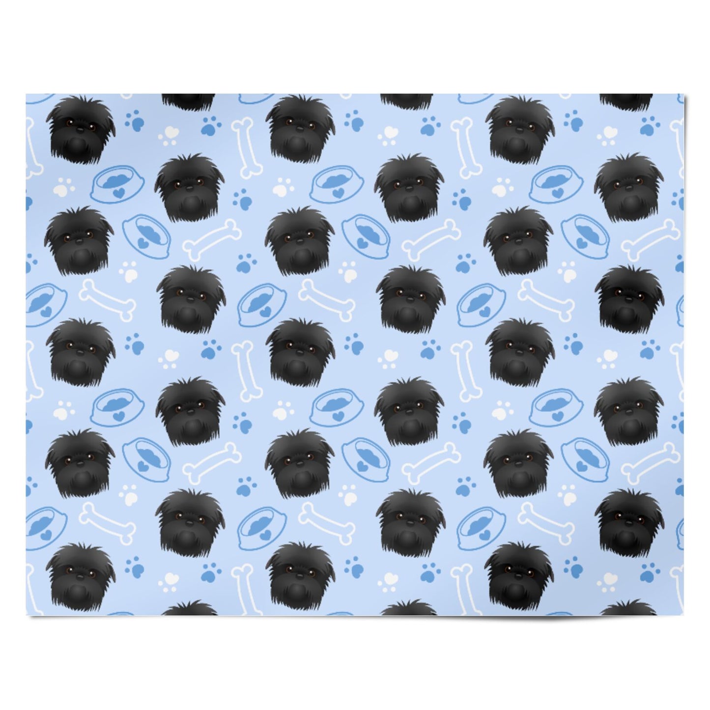 Personalised Affenpinscher Blue Personalised Wrapping Paper Alternative