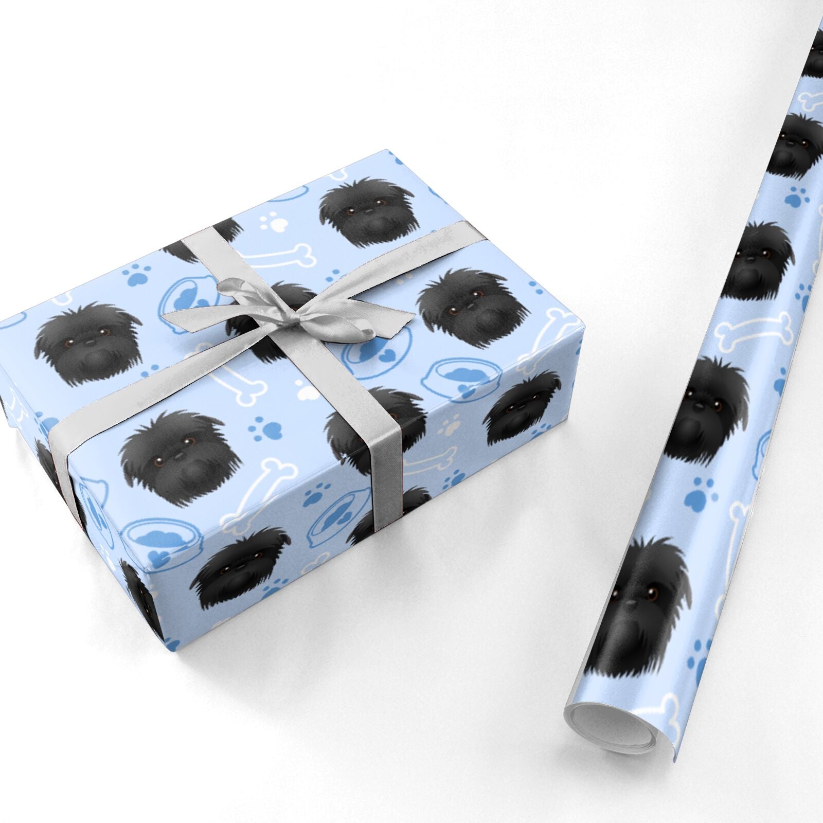 Personalised Affenpinscher Blue Personalised Wrapping Paper