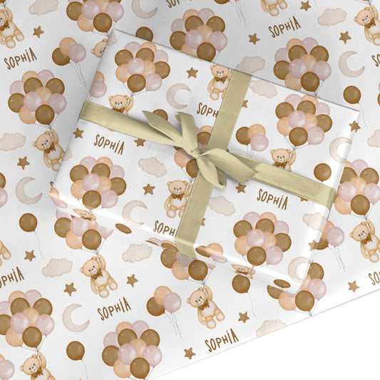 Personalised Baby Bear Custom Wrapping Paper