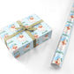 Personalised Blue Santa Hat Christmas Personalised Wrapping Paper