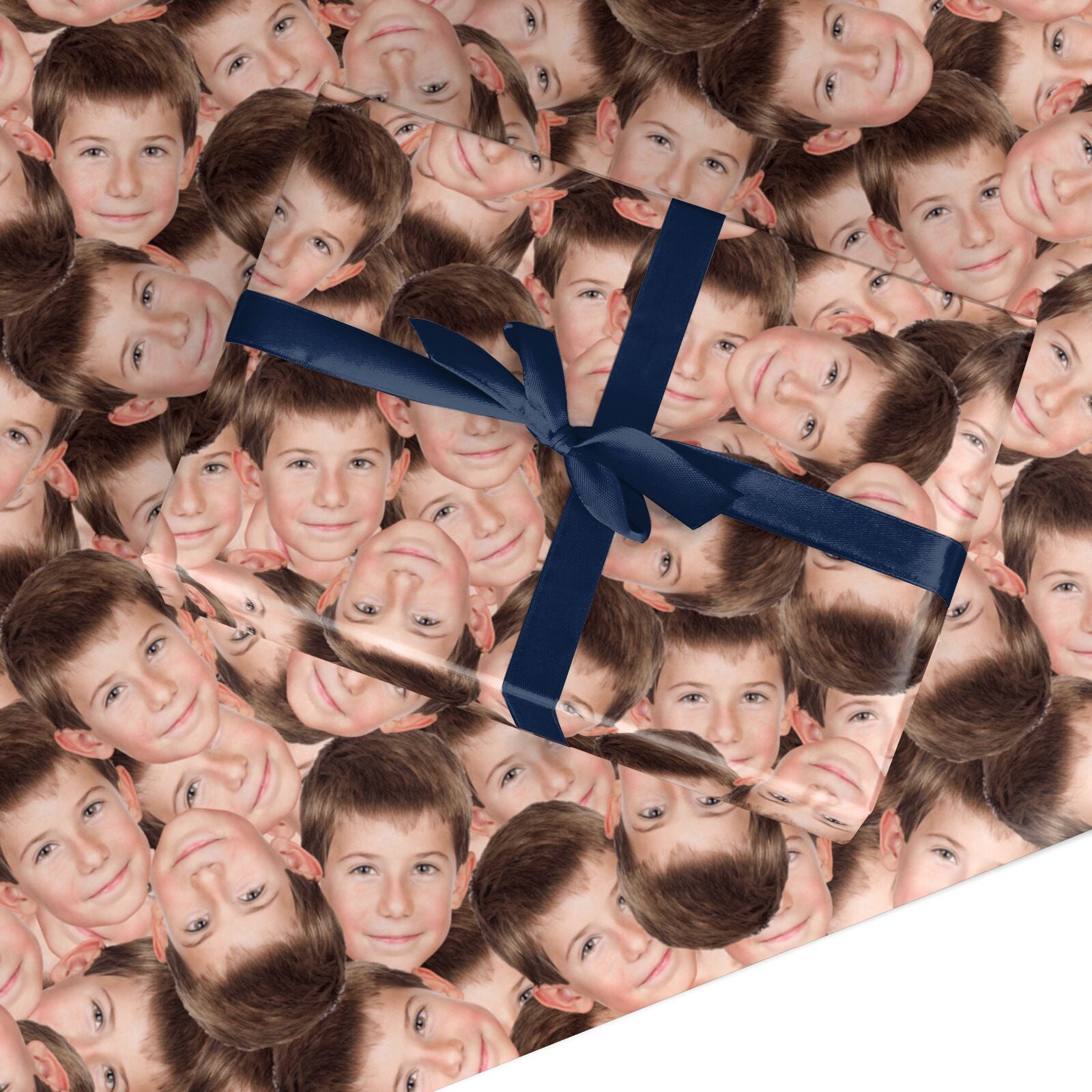 Personalised Boys Face Photo Collage Custom Wrapping Paper