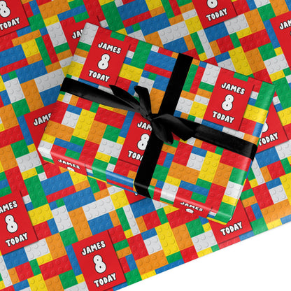 Personalised Building Blocks Custom Wrapping Paper