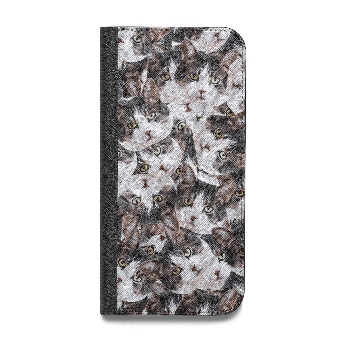 Personalised Cat Photo Collage Vegan Leather Flip Samsung Case