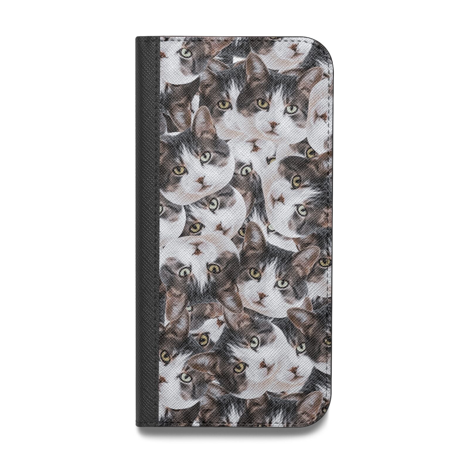 Personalised Cat Photo Collage Vegan Leather Flip iPhone Case