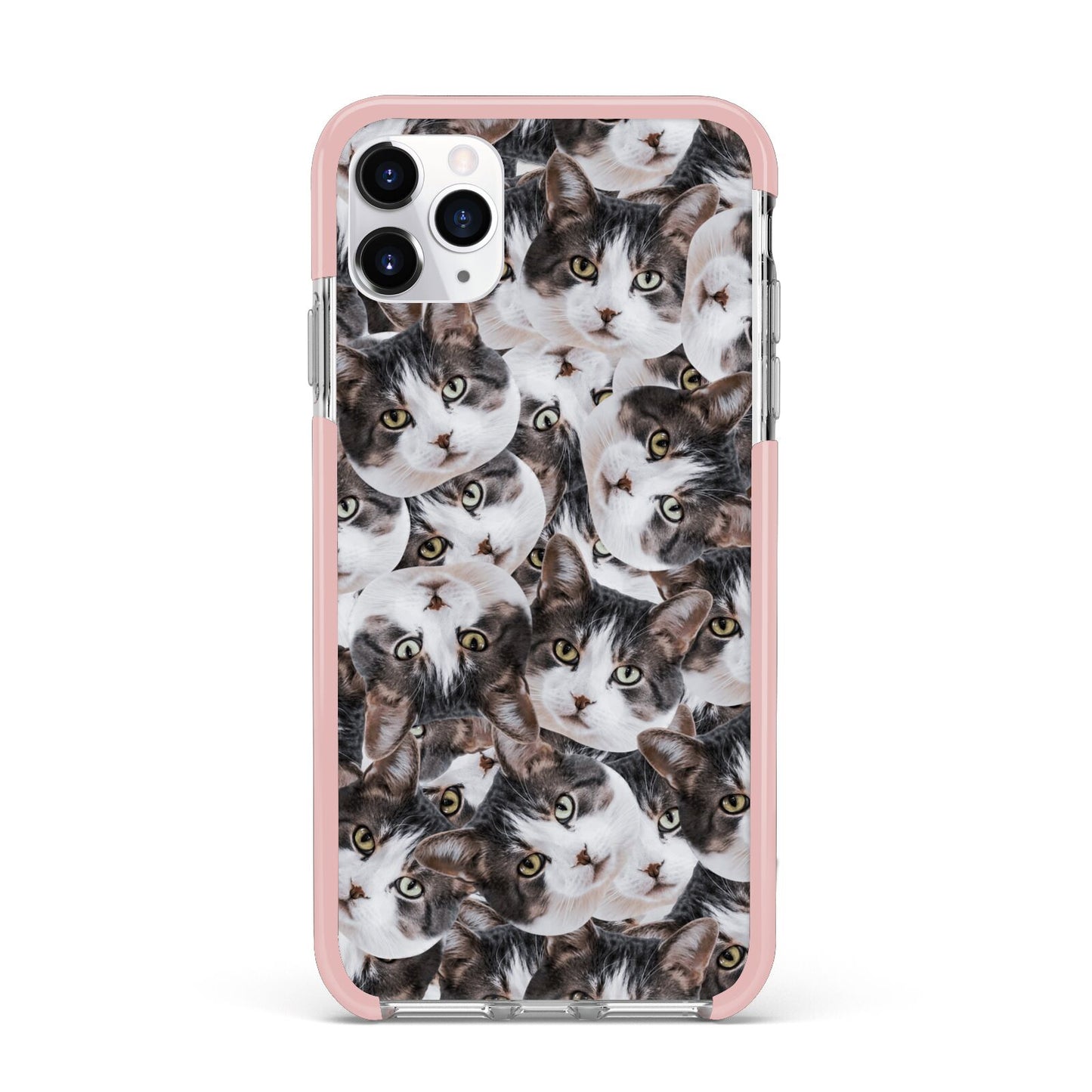 Personalised Cat Photo Collage iPhone 11 Pro Max Impact Pink Edge Case