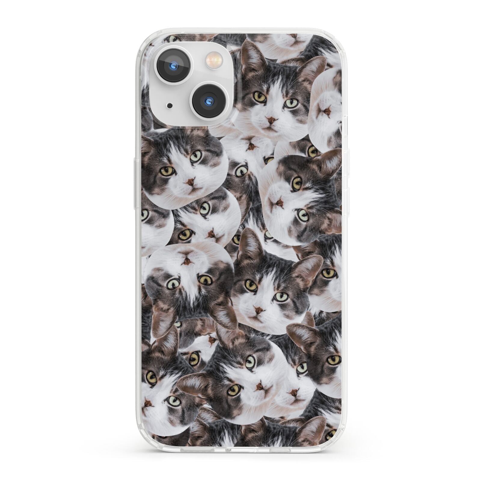 Personalised Cat Photo Collage iPhone 13 Clear Bumper Case