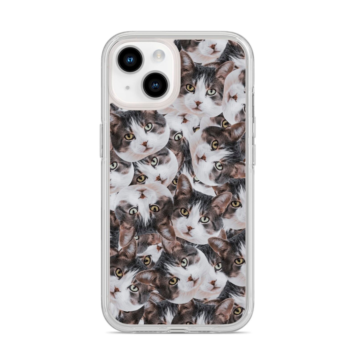 Personalised Cat Photo Collage iPhone 14 Clear Tough Case Starlight