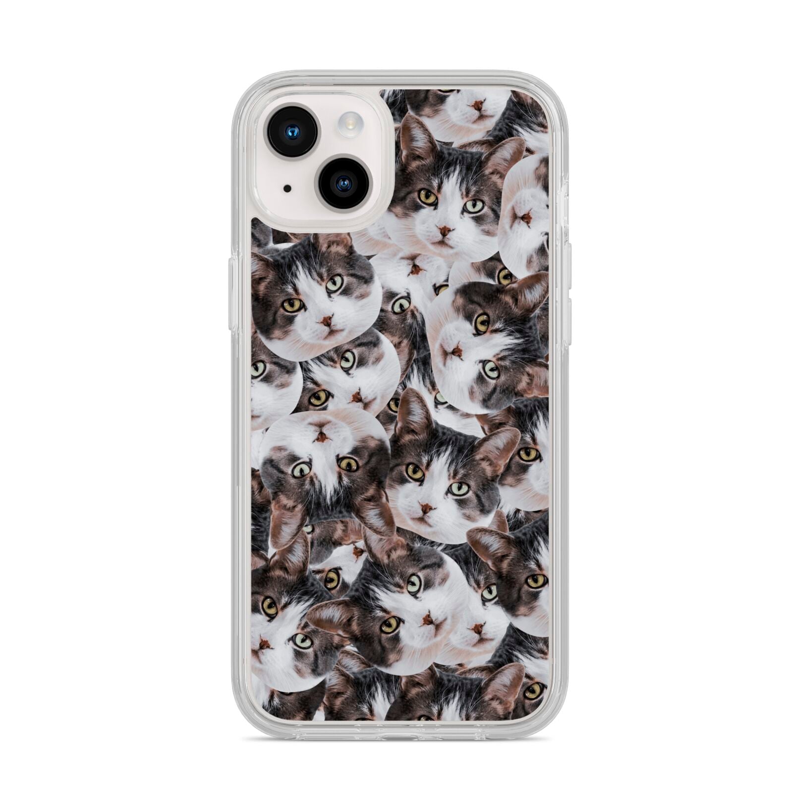 Personalised Cat Photo Collage iPhone 14 Plus Clear Tough Case Starlight