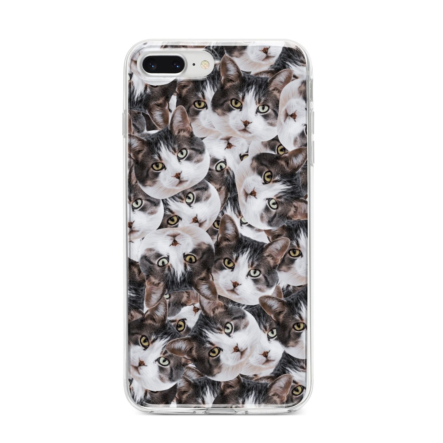 Personalised Cat Photo Collage iPhone 8 Plus Bumper Case on Silver iPhone