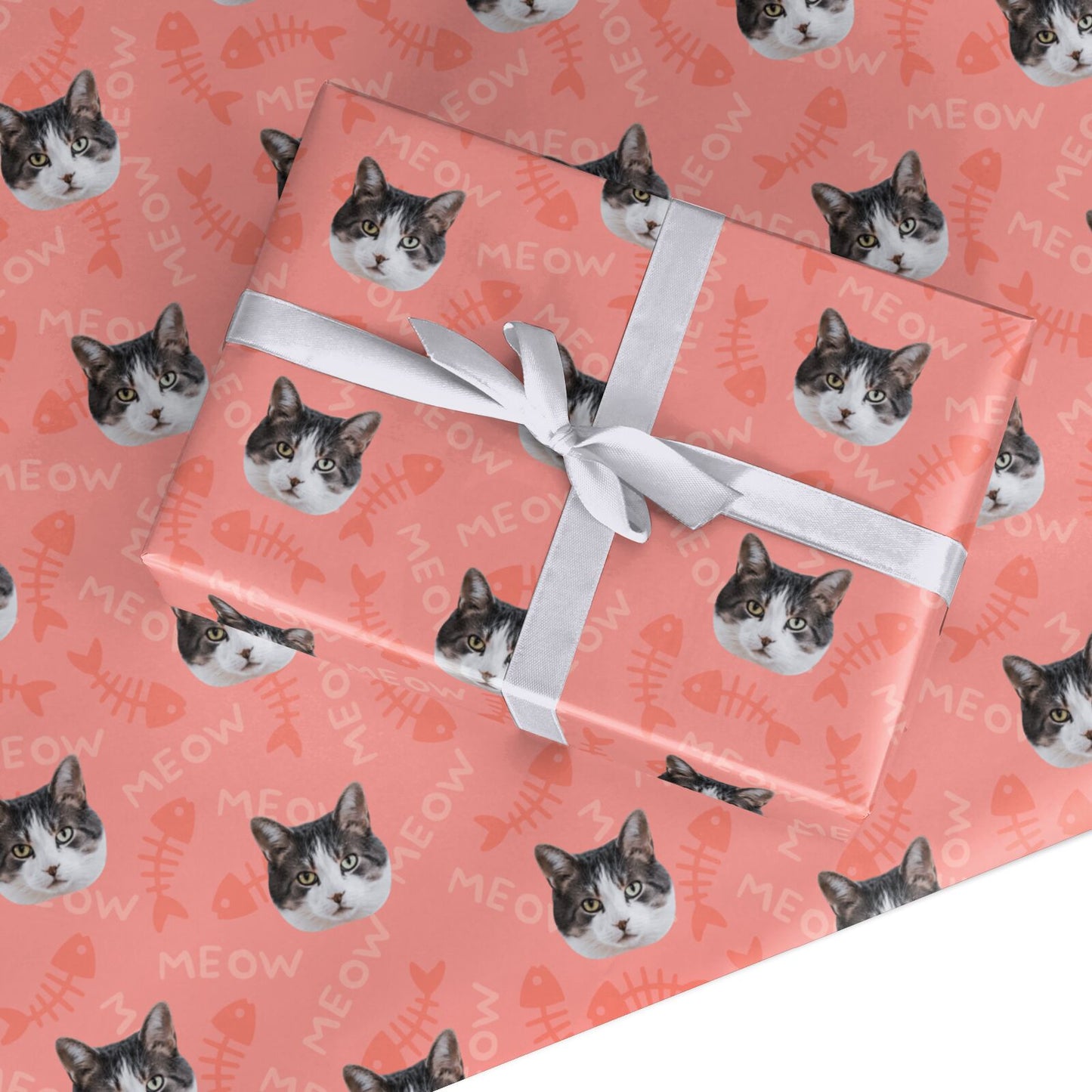 Personalised Cat Photo Face Custom Wrapping Paper