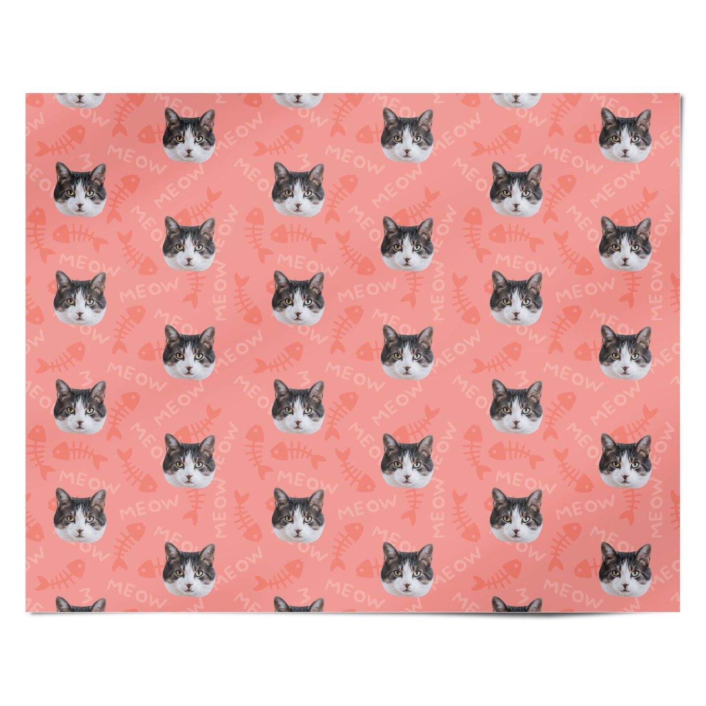 Personalised Cat Photo Face Personalised Wrapping Paper Alternative