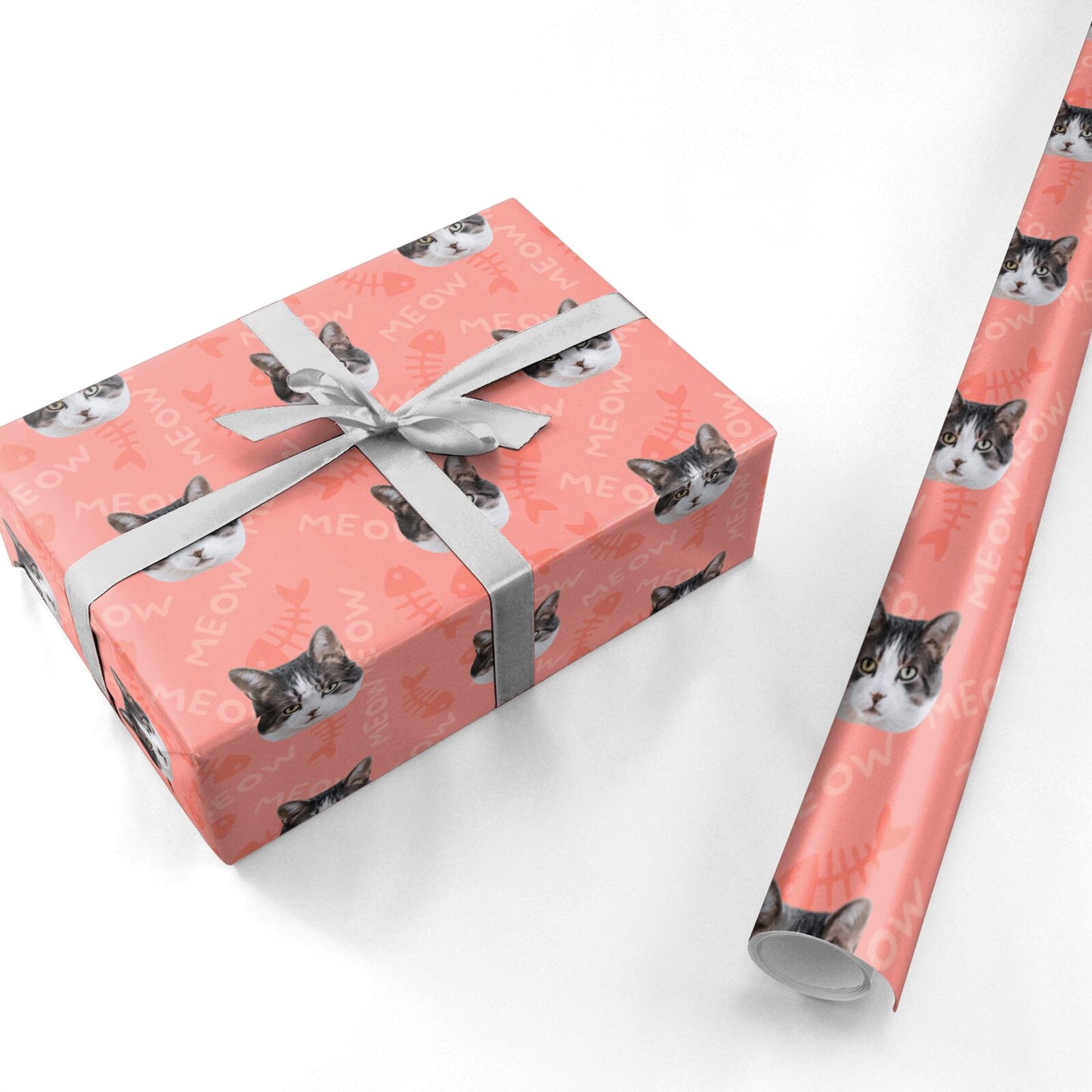 Personalised Cat Photo Face Personalised Wrapping Paper