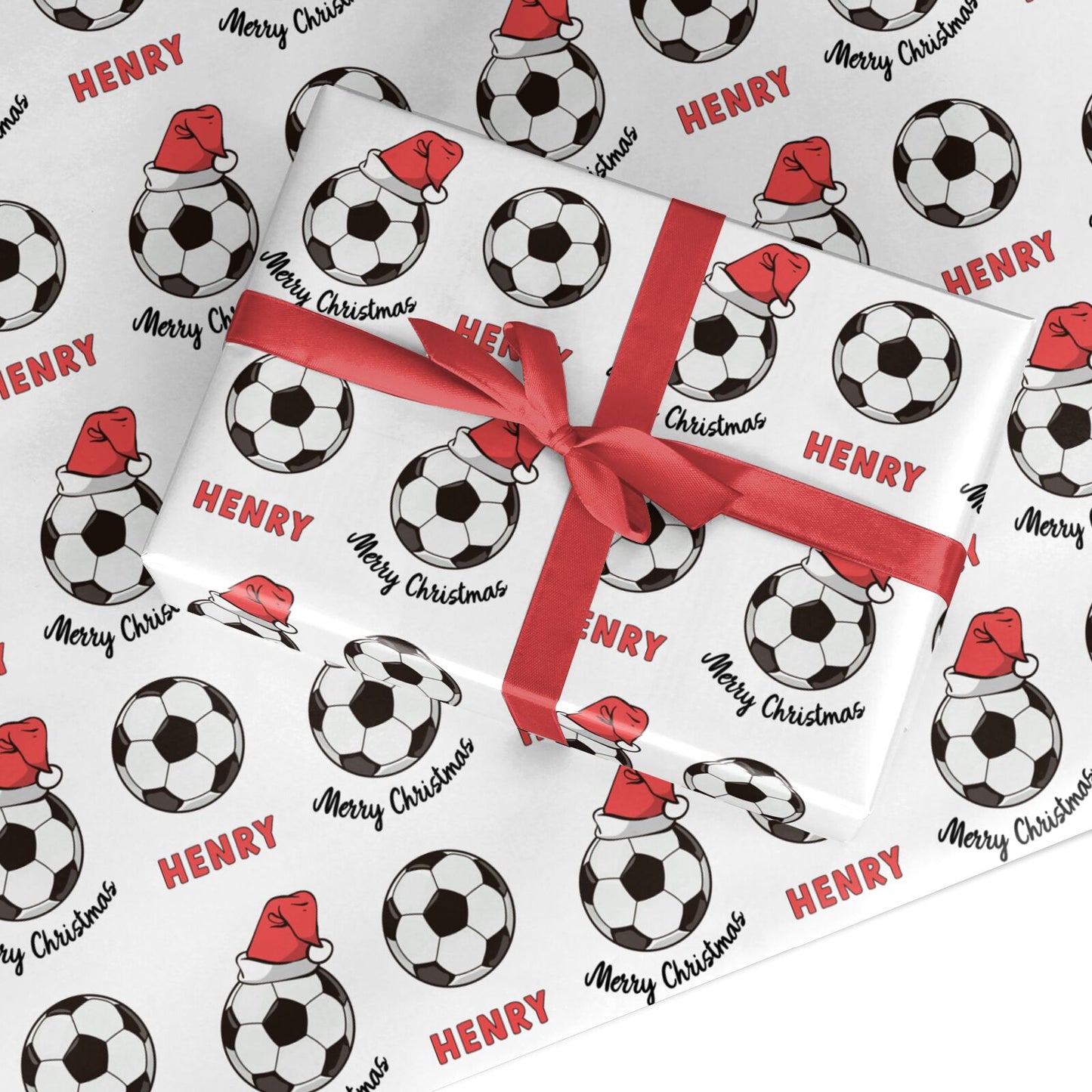 Personalised Christmas Football Custom Wrapping Paper