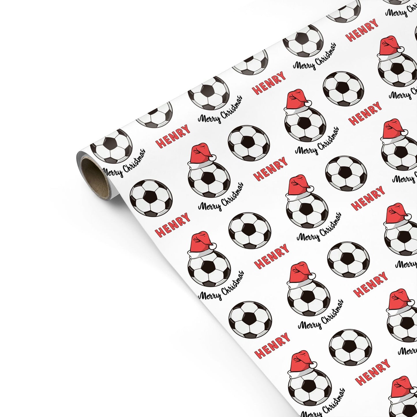 Personalised Christmas Football Personalised Gift Wrap