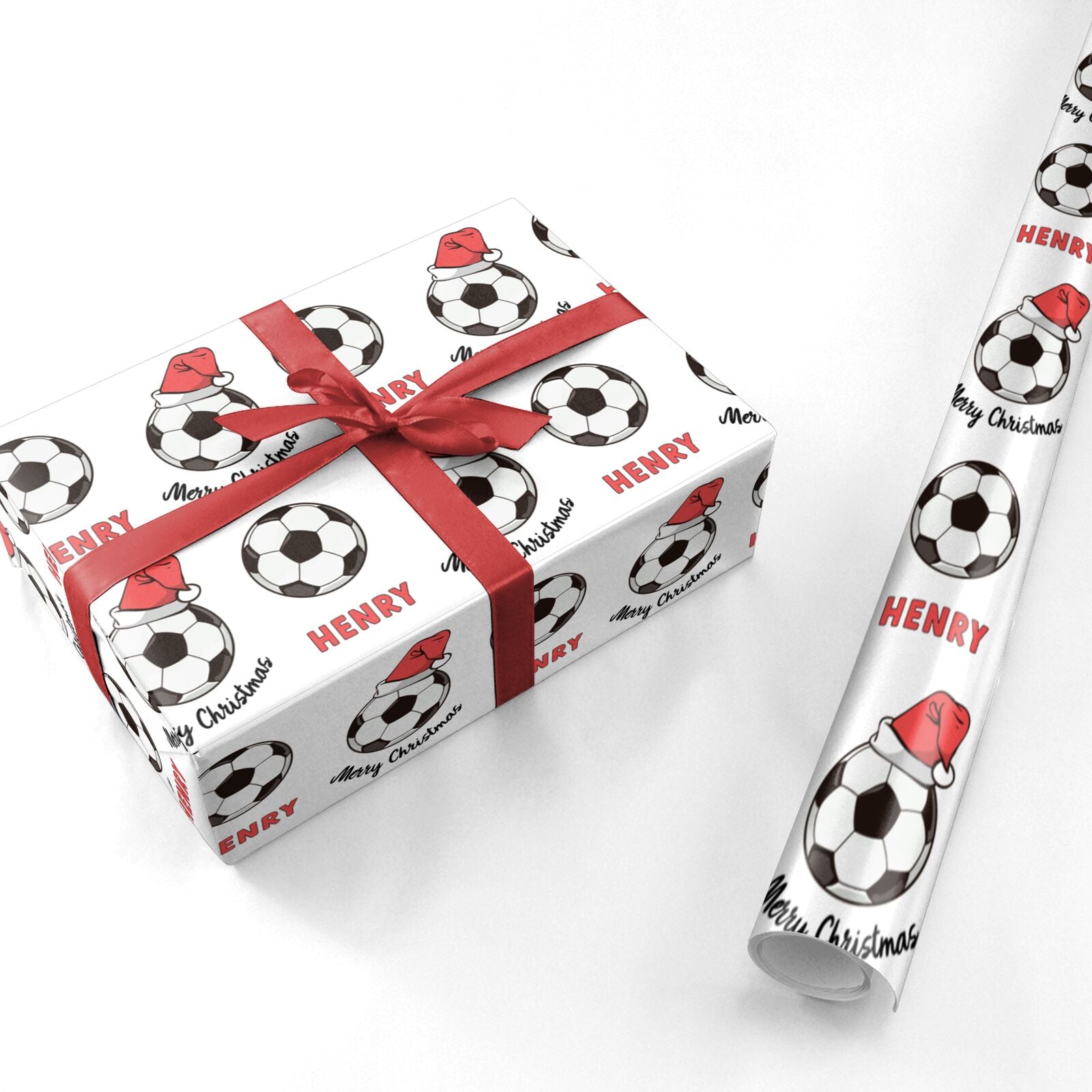 Personalised Christmas Football Personalised Wrapping Paper