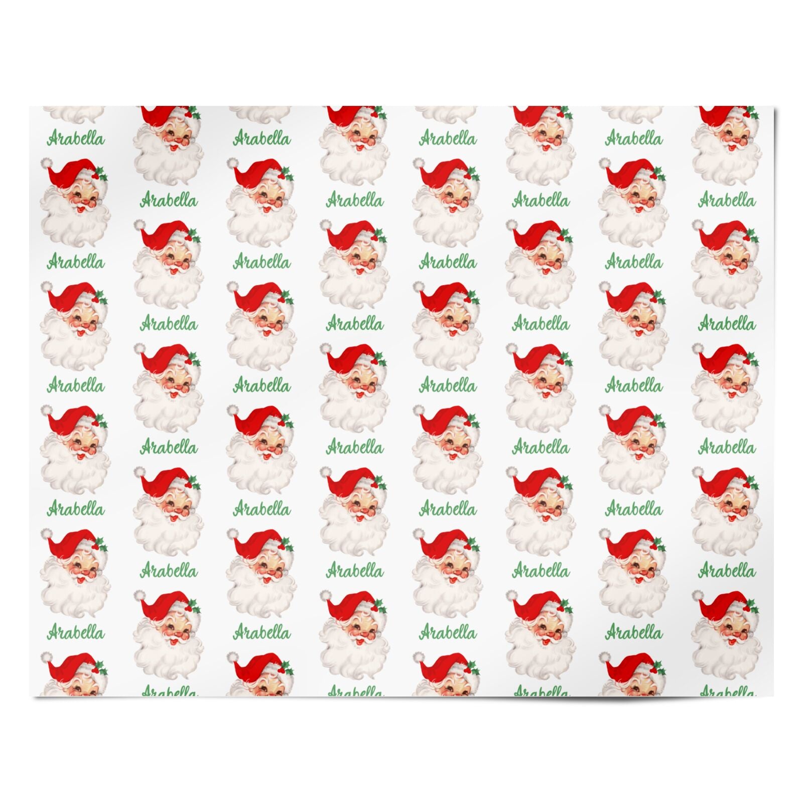 Personalised Christmas Vintage Santa Personalised Wrapping Paper Alternative