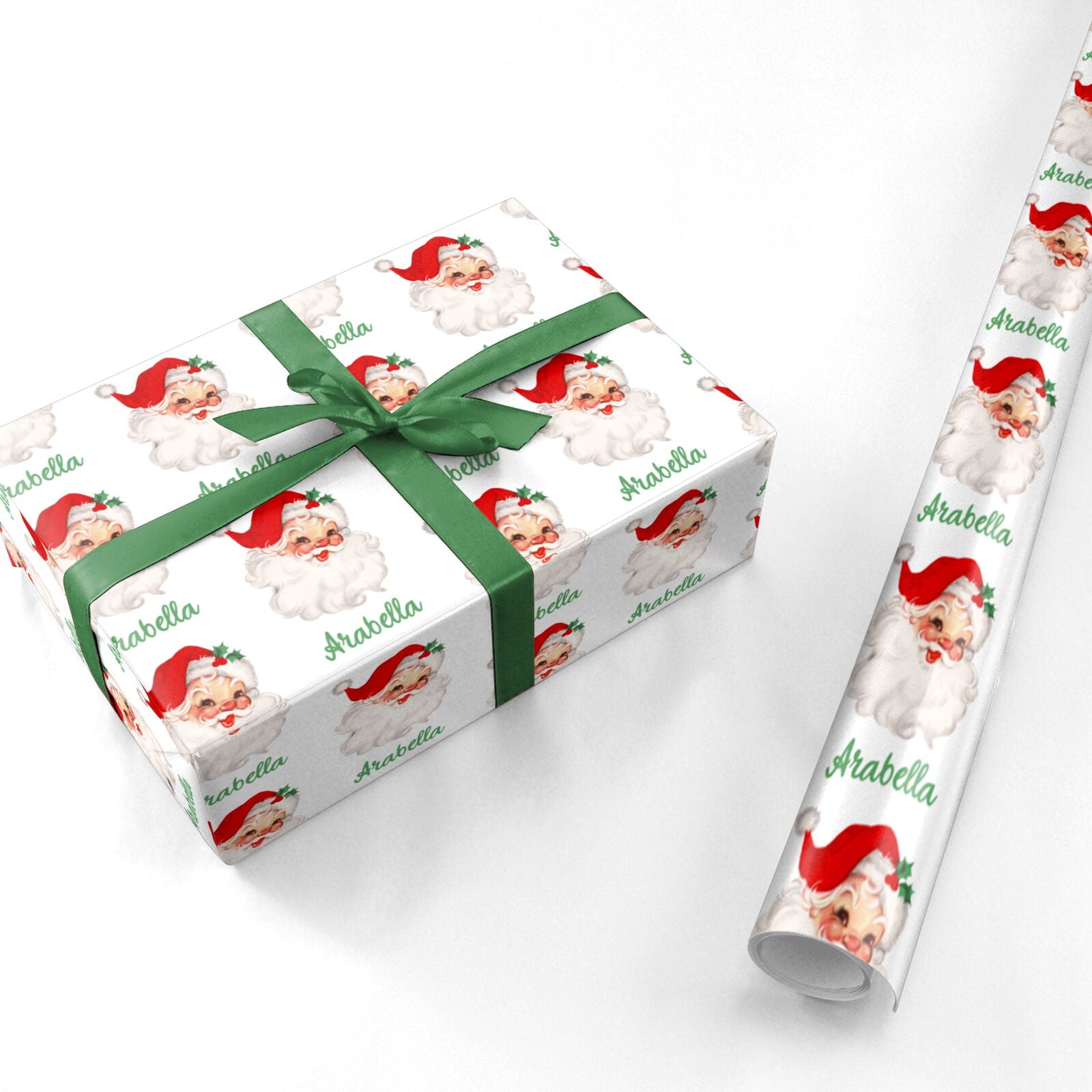 Personalised Christmas Vintage Santa Personalised Wrapping Paper