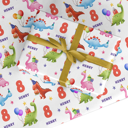 Personalised Dinosaur Custom Wrapping Paper