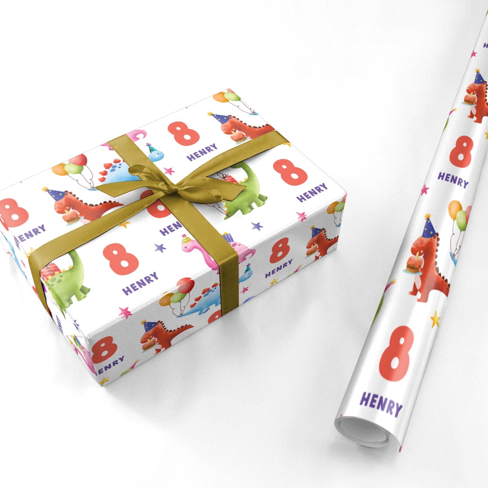 Personalised Dinosaur Personalised Wrapping Paper