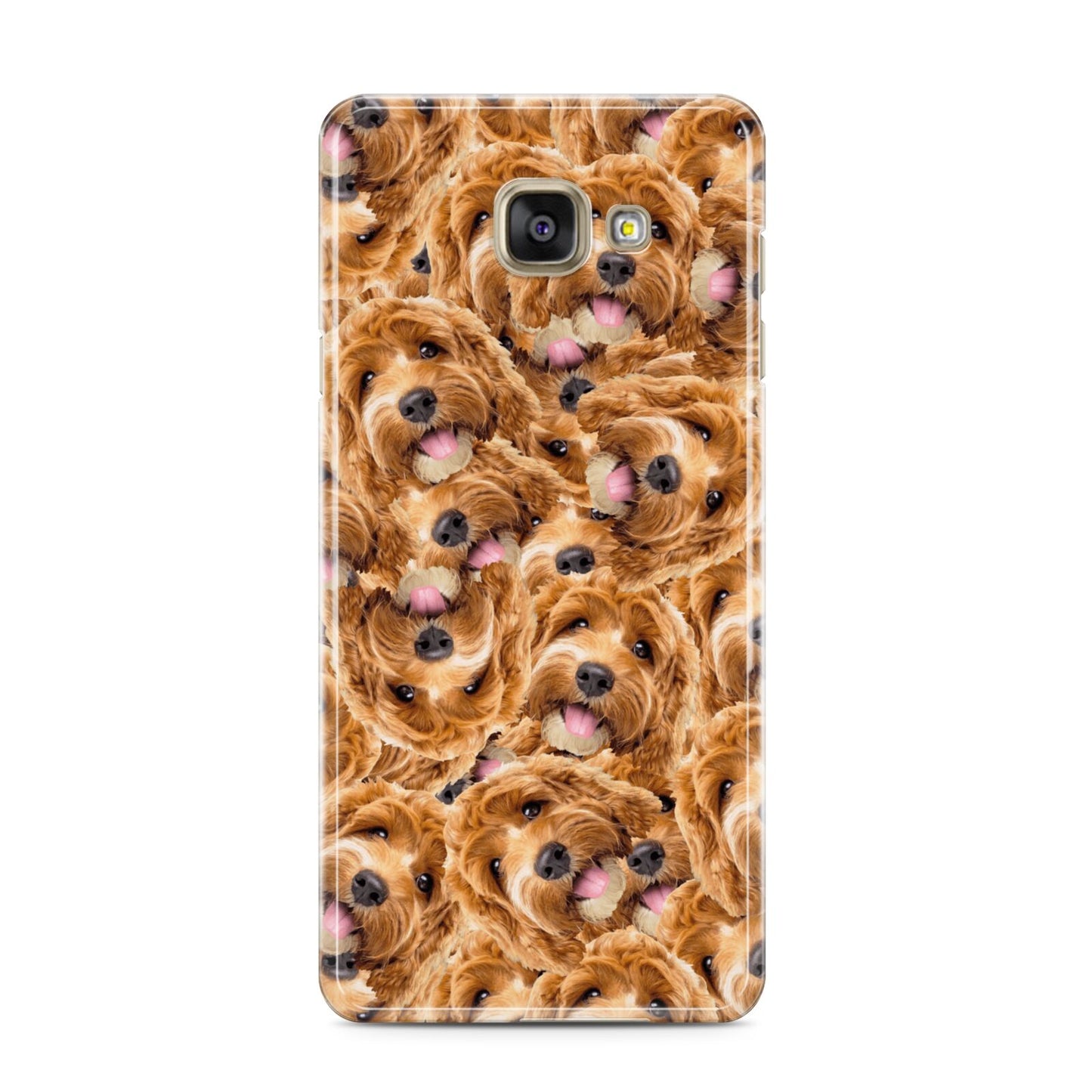 Personalised Dog Photo Collage Samsung Galaxy A3 2016 Case on gold phone