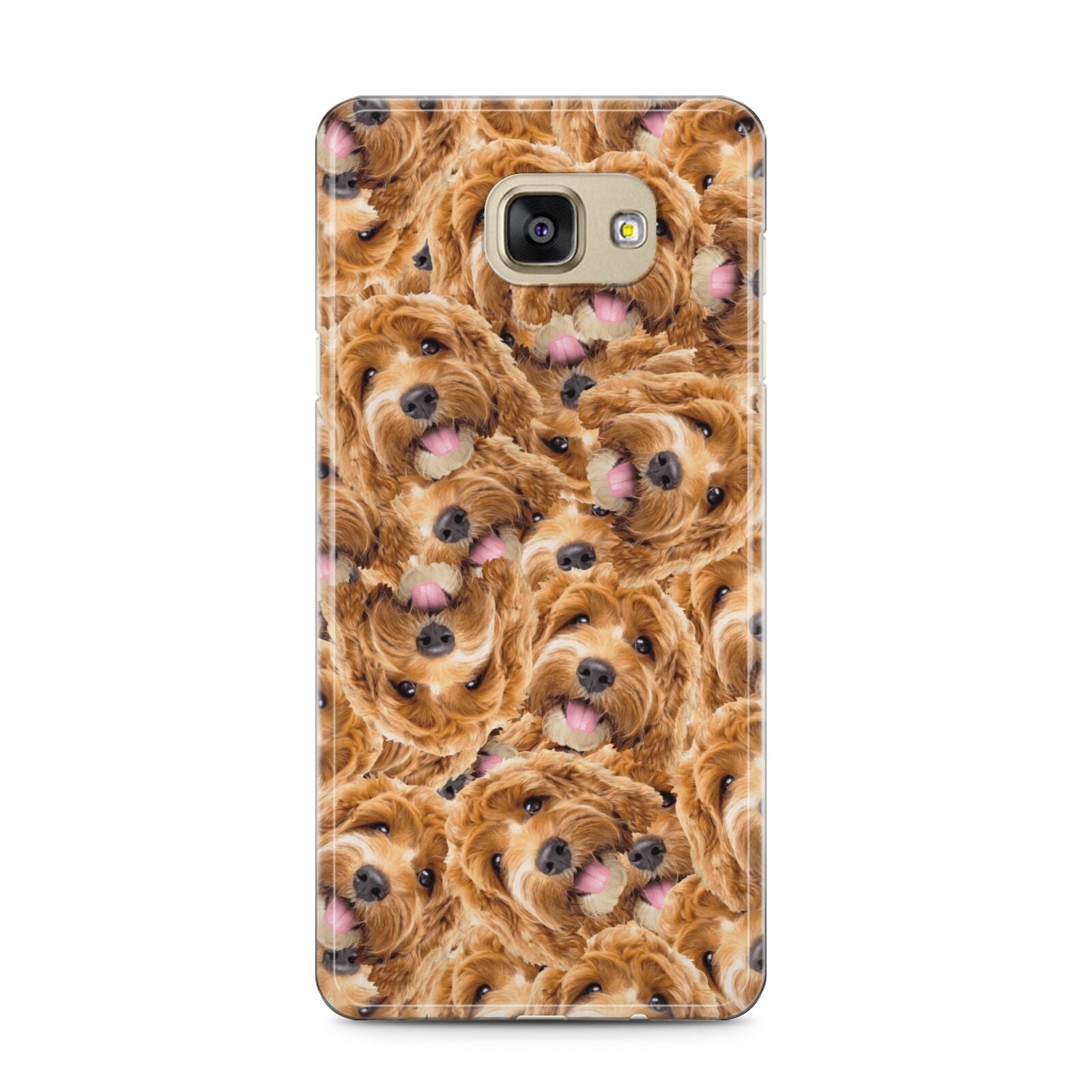 Personalised Dog Photo Collage Samsung Galaxy A5 2016 Case on gold phone