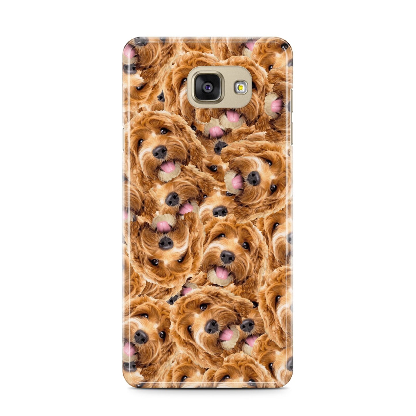 Personalised Dog Photo Collage Samsung Galaxy A7 2016 Case on gold phone