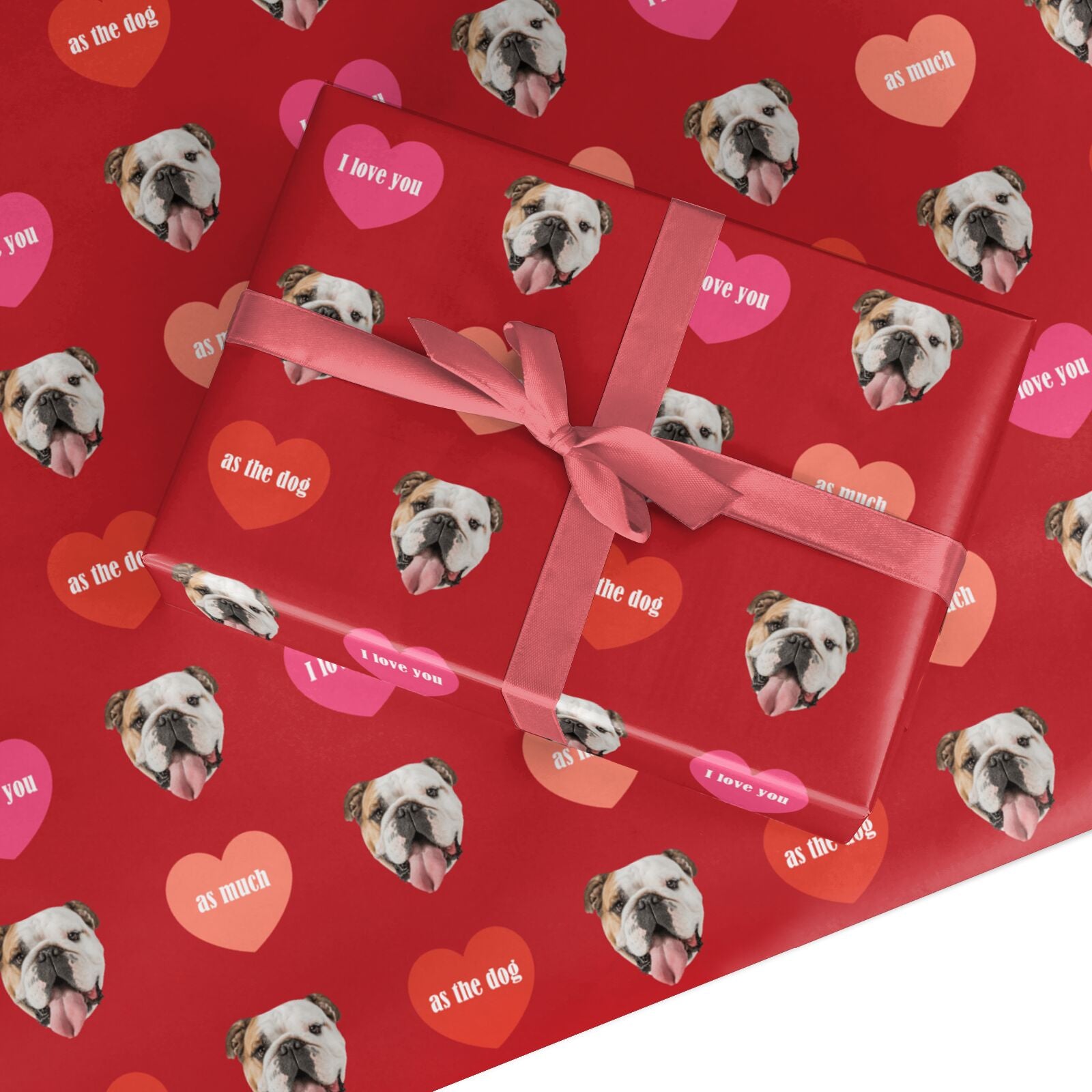 Personalised Dog Photo Valentines Custom Wrapping Paper