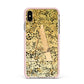 Personalised Gold Black Cheetah Apple iPhone Xs Max Impact Case Pink Edge on Gold Phone