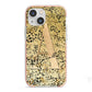 Personalised Gold Black Cheetah iPhone 13 Mini TPU Impact Case with Pink Edges