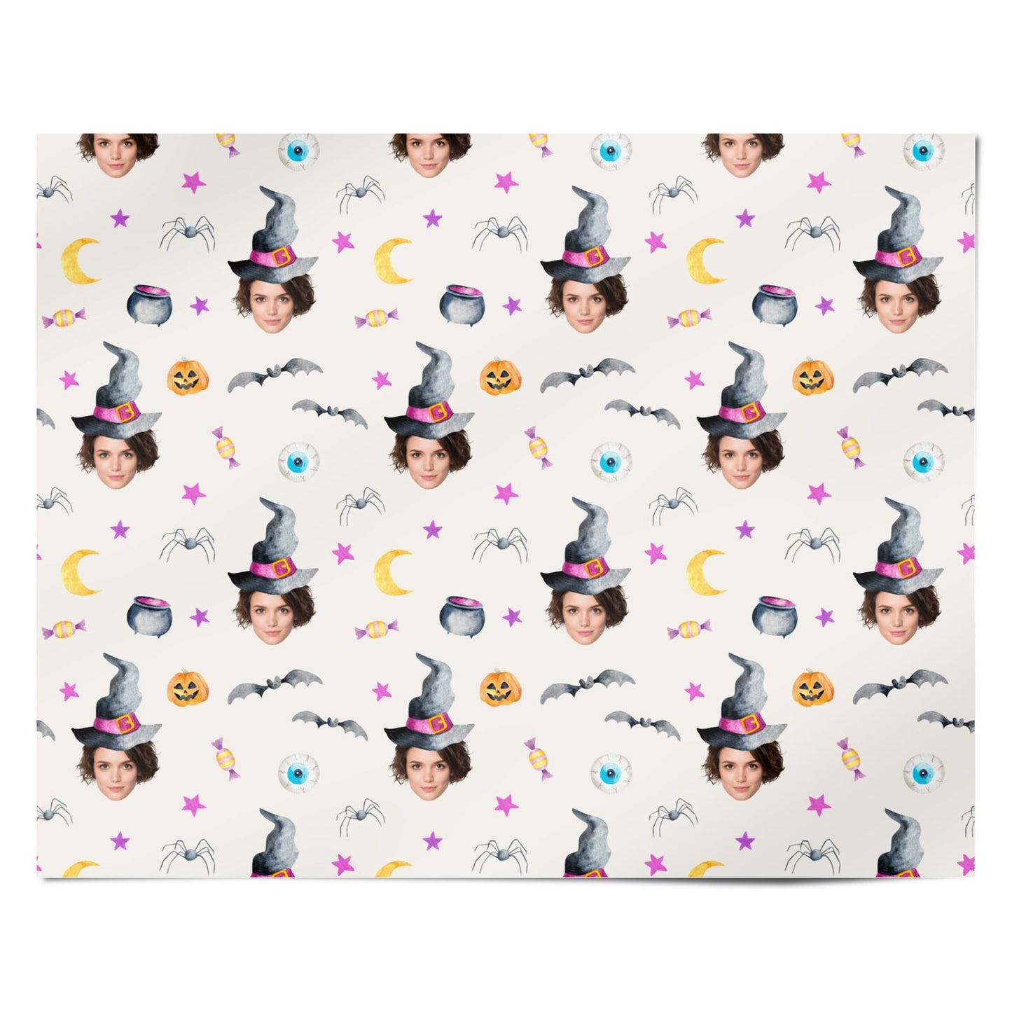 Personalised Halloween Magic Witch Photo Personalised Wrapping Paper Alternative