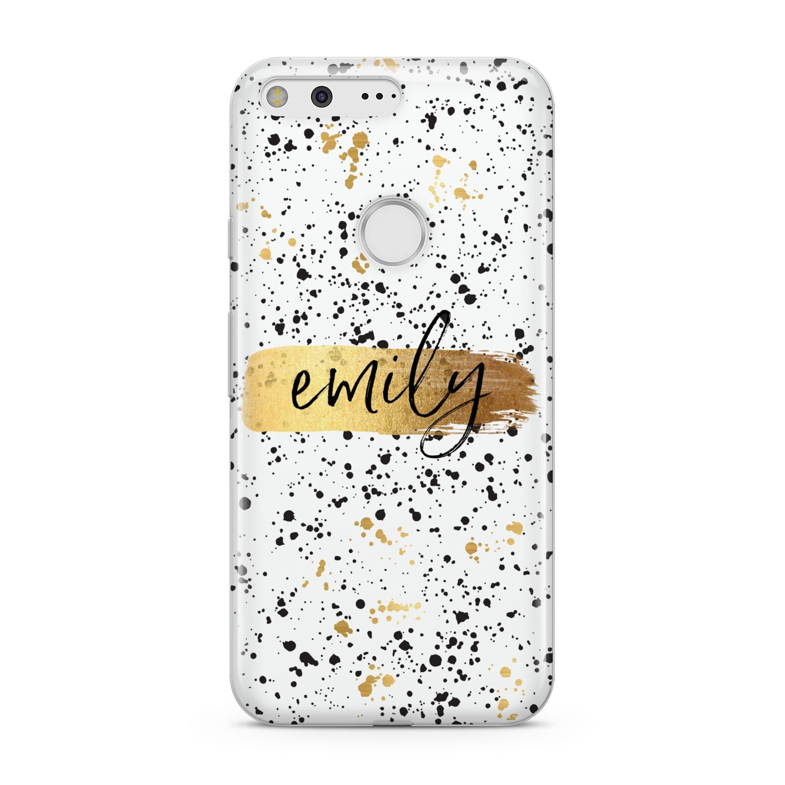 Personalised Ink Splatter Gold Google Pixel Case